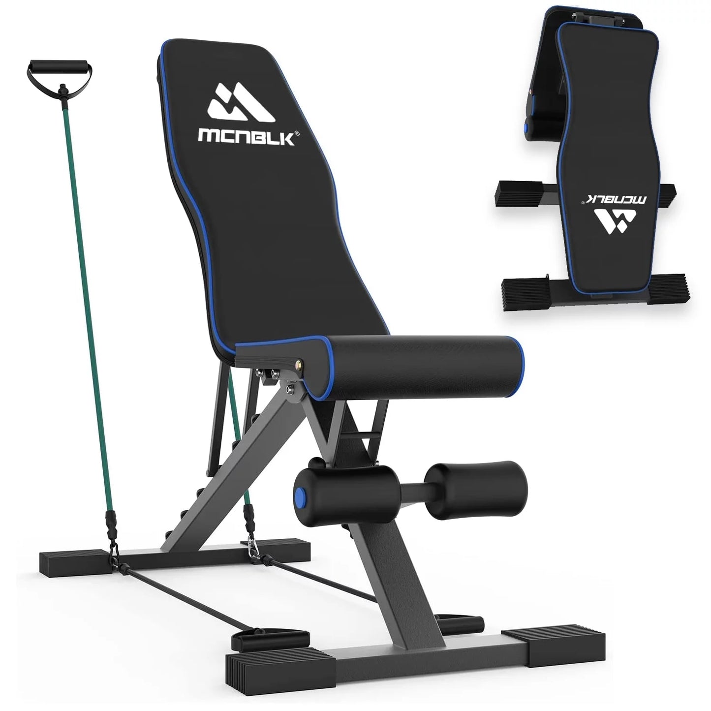 Adjustable Weight Bench,New Upgrade to 660Lb (300KG), Folding Weight Bench with Resistance Bands, Workout Bench Home Gym, Full Body Workout