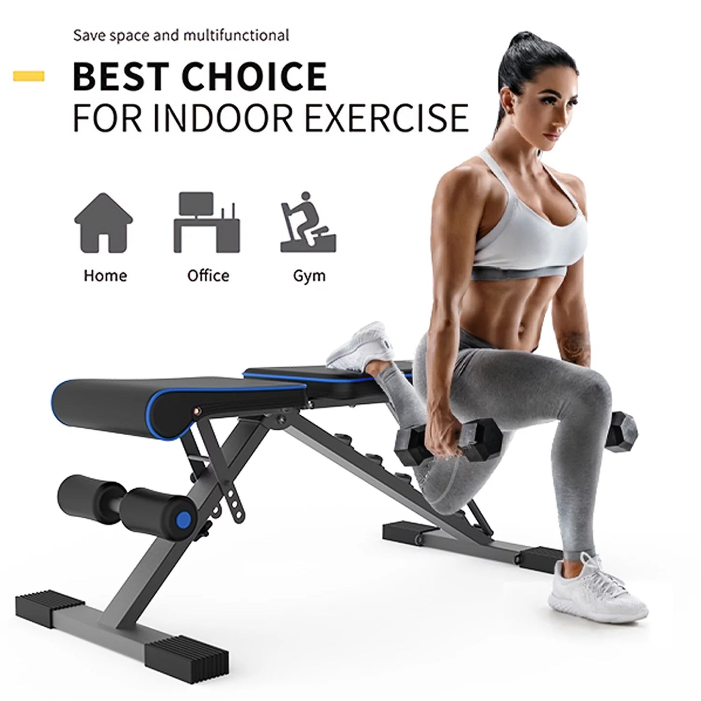 Adjustable Weight Bench,New Upgrade to 660Lb (300KG), Folding Weight Bench with Resistance Bands, Workout Bench Home Gym, Full Body Workout
