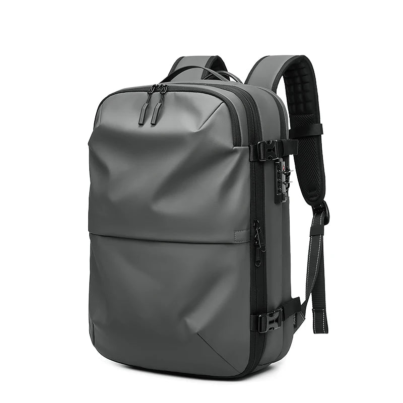 Professional title: "Men's 17 Inch Laptop Travel Backpack with Vacuum Compression, Large Capacity for Business, School, and Hiking"