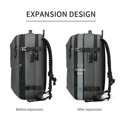 Professional title: "Men's 17 Inch Laptop Travel Backpack with Vacuum Compression, Large Capacity for Business, School, and Hiking"