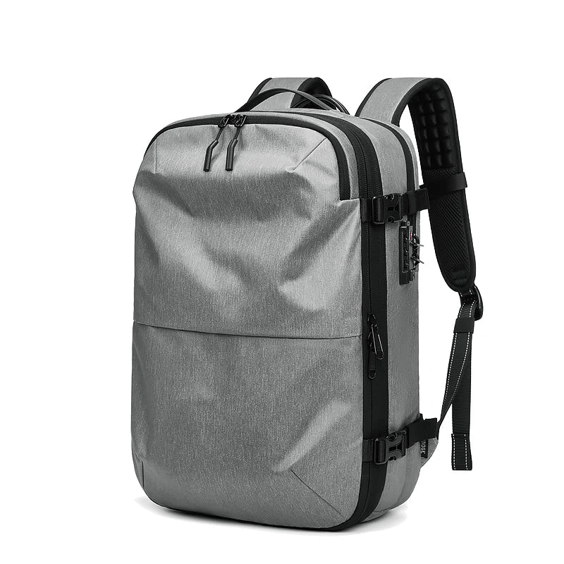 Professional title: "Men's 17 Inch Laptop Travel Backpack with Vacuum Compression, Large Capacity for Business, School, and Hiking"